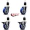 Service Caster 4'' Blue Poly Wheel Swivel 1-7/8'' Expanding Stem Caster Set 2 Brakes, 4PK SCC-EX20S414-PPUB-BLUE-2-PLB-2-178 - alternate 3